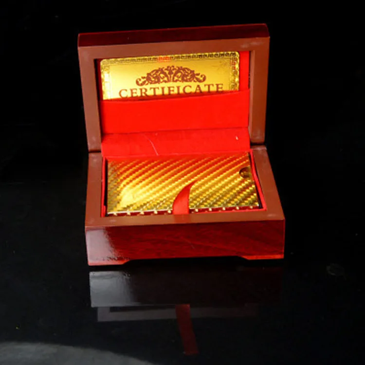 Позолоченные игральные карты, Новое поступление, специальный необычный подарок, 24 карата, с деревянной коробкой и сертификатом - Цвет: 1pc Diamond Gift box