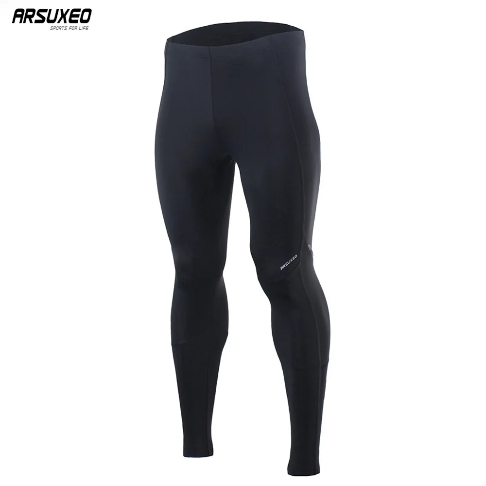 

ARSUXEO Men's Compression Tights Sports Running Pants Elastic Tights Run Fitness Active GYM Reflective pants Clothing 16P905