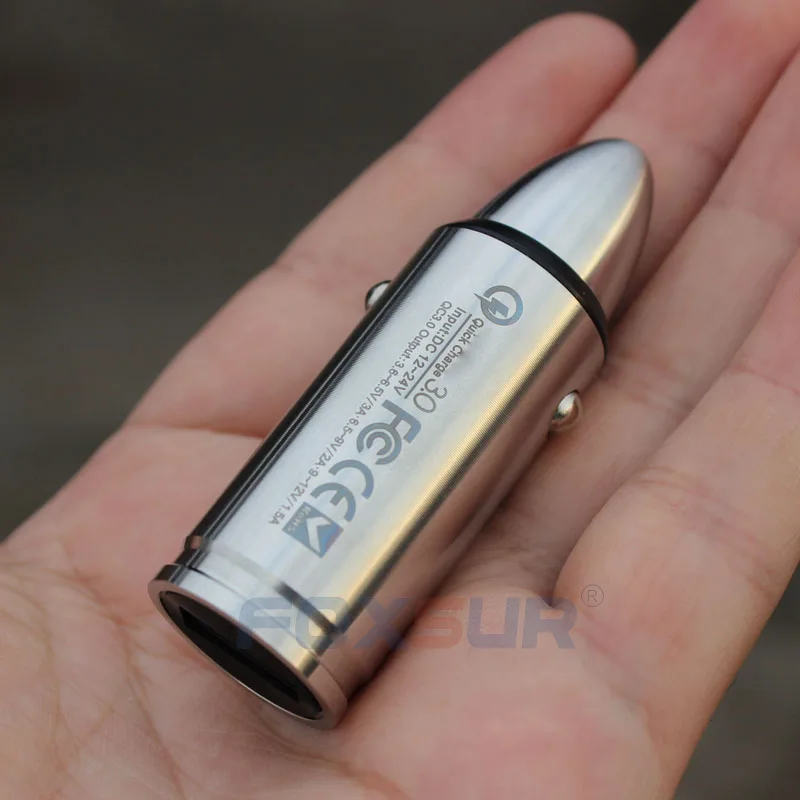 Автомобильный Зарядное устройство 5V 3A Нержавеющая сталь Металл Quick Charge 3,0 Быстрая зарядка USB Порты и разъёмы мобильного телефона Зарядное устройство для samsung Xiaomi Huawe iPhone LG