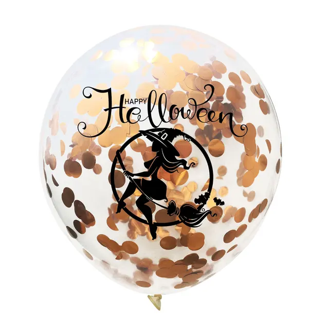 12inch Printing Latex Balloon for Halloween Decoration Round Confetti ...