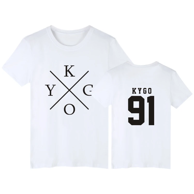 LUCKYFRIDAYF Мужская хлопковая футболка с логотипом DJ Kygo Повседневная коротким