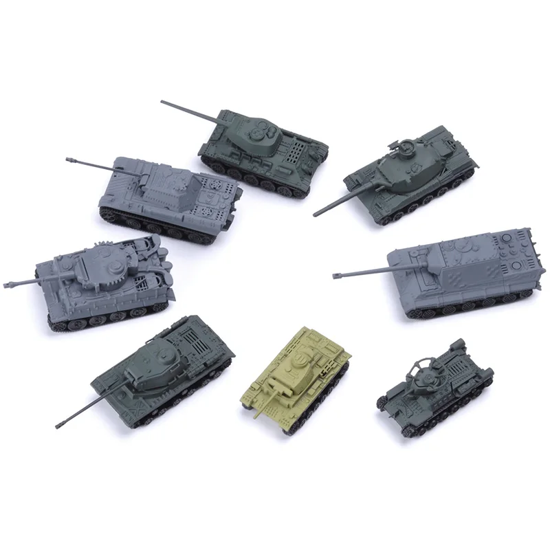 8 шт. 4D сборные танки Второй мировой войны модель танка Tiger T34 охотничий танк