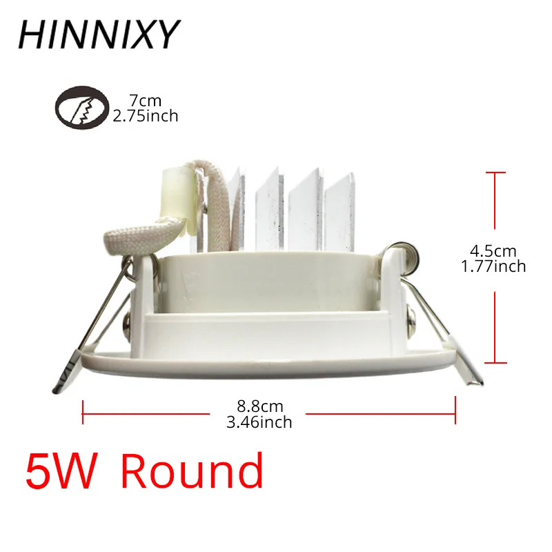 Hinnixy LED Встраиваемые COB потолочные светильники круглый потолочный Точечный
