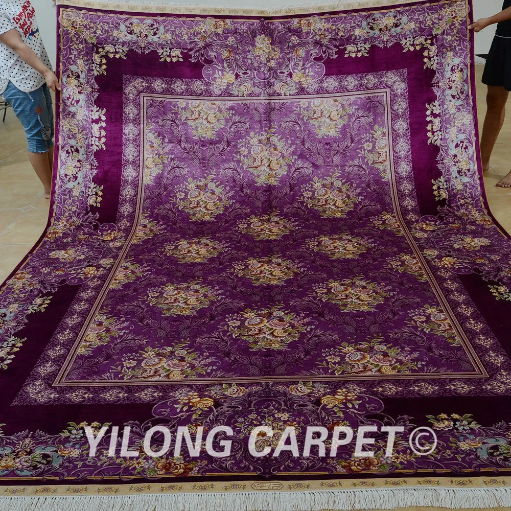Классический коврик Yilong 8 2 'x 11 48' Vantage Большой античный фиолетовый цветочный