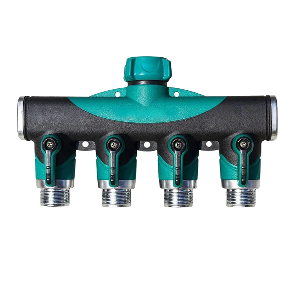 4 Way Tap Adapter Valve Shut Off Manifold Garden Hose Pipe Connector Split
