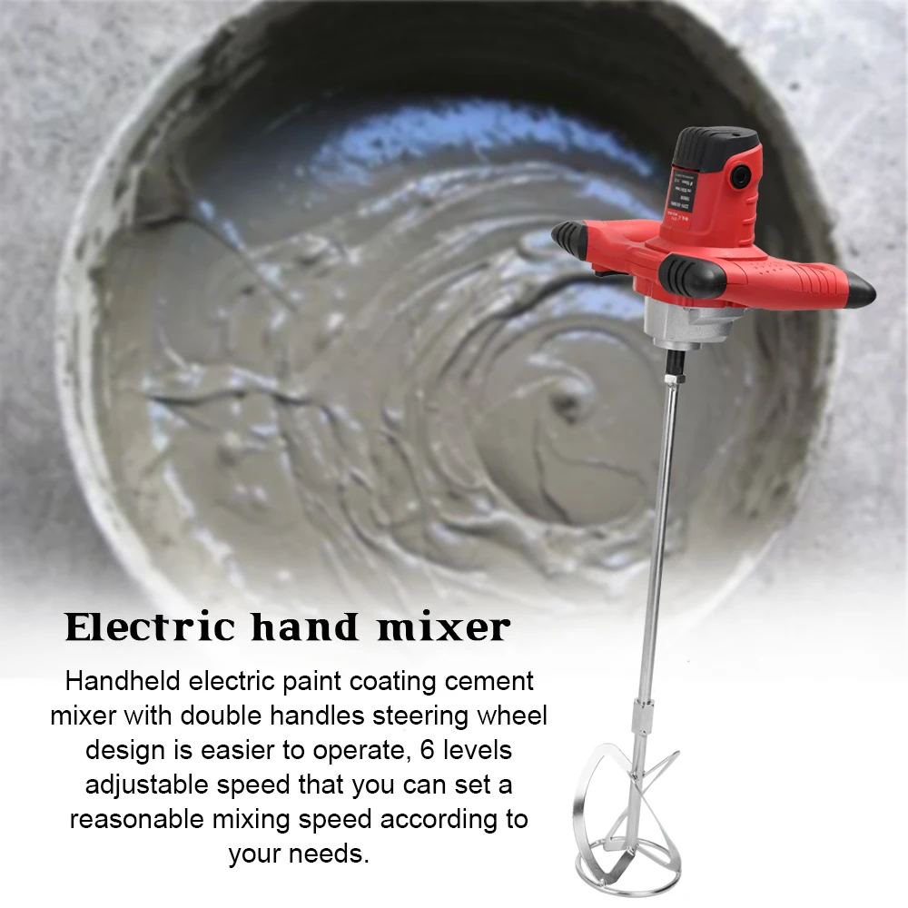 

Industrial Grade Mixer Handheld Paint Cement Plaster Mortar Coating Putty Powder Mixing Machine Electric Speed Control