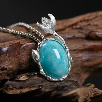 

Acecare silver 925 jewelry necklace sterling silver carving stereo magnolia with gem pendant female models beeswax 925