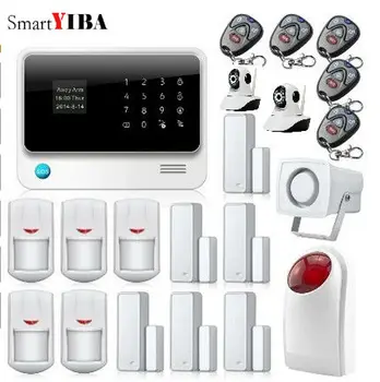 

SmartYIBA Wireless GSM WIFI GPRS Alarma WIFI Network Surveillance Camera Strobe Siren PIR Motion Alarm Home Security Alarmes