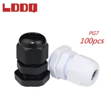 LDDQ 100 шт. нейлоновый водонепроницаемый кабельный ввод PG7 для 3-6,5 мм кабеля черный и белый опциональный ввод соединения Кабельный разъем Акция