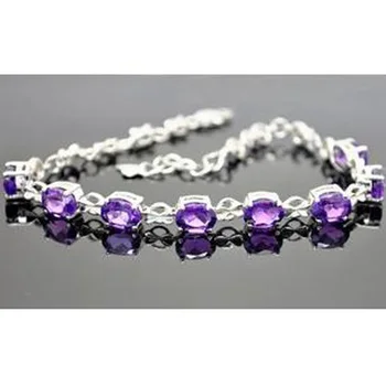 

Direct Selling Sale Qi Xuan_Free Shipping Purple Stone Elegant Bracelets_S925 Silver Bracelets_Manufacturer Directly Sales