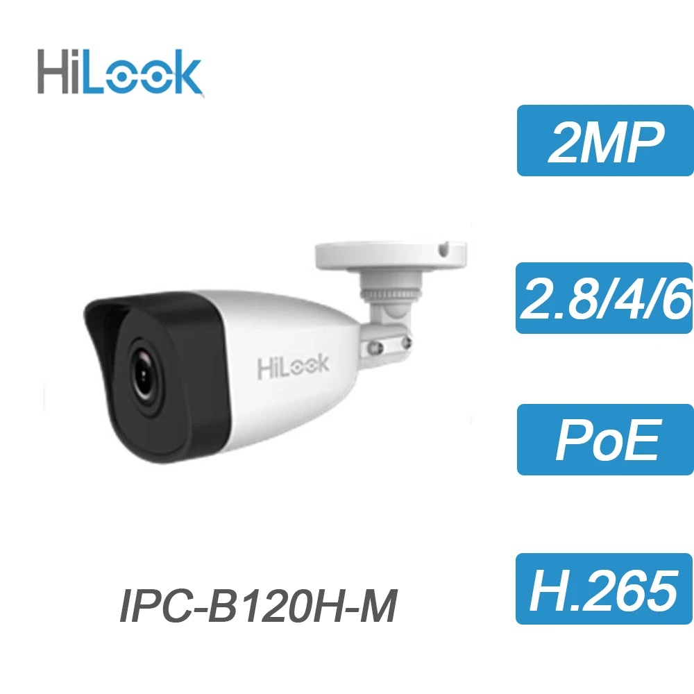 

Hikvision-HiLook 2MP IP Security Network Bullet Camera With Poe Home/Outdoor CCTV Surveillance Beveiligings Camera IPC-B120H(-M)