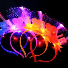 Светодиодный светящийся Забавный оптоволоконный ободок «любовь» в темноте для Детский Рождественский подарок