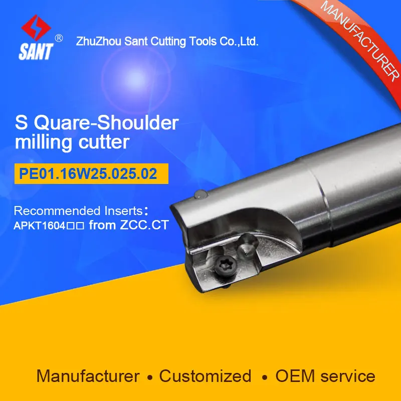 

High quality square shoulder milling tools holder for CNC lathe machining center cutter with high precision PE01.16W25.025.02