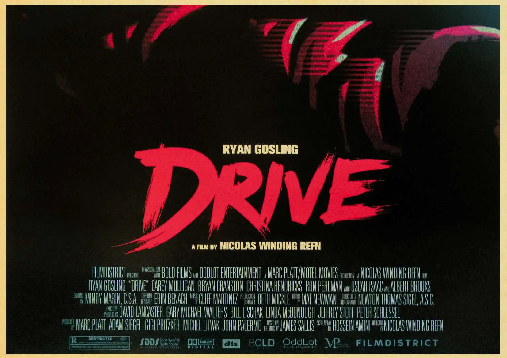 Ryan Gosling Classic Movie Drive Poster Vintage Wall Poster Home Room Study Wall Decor Kraft Paper Wall Pictire/Painting 