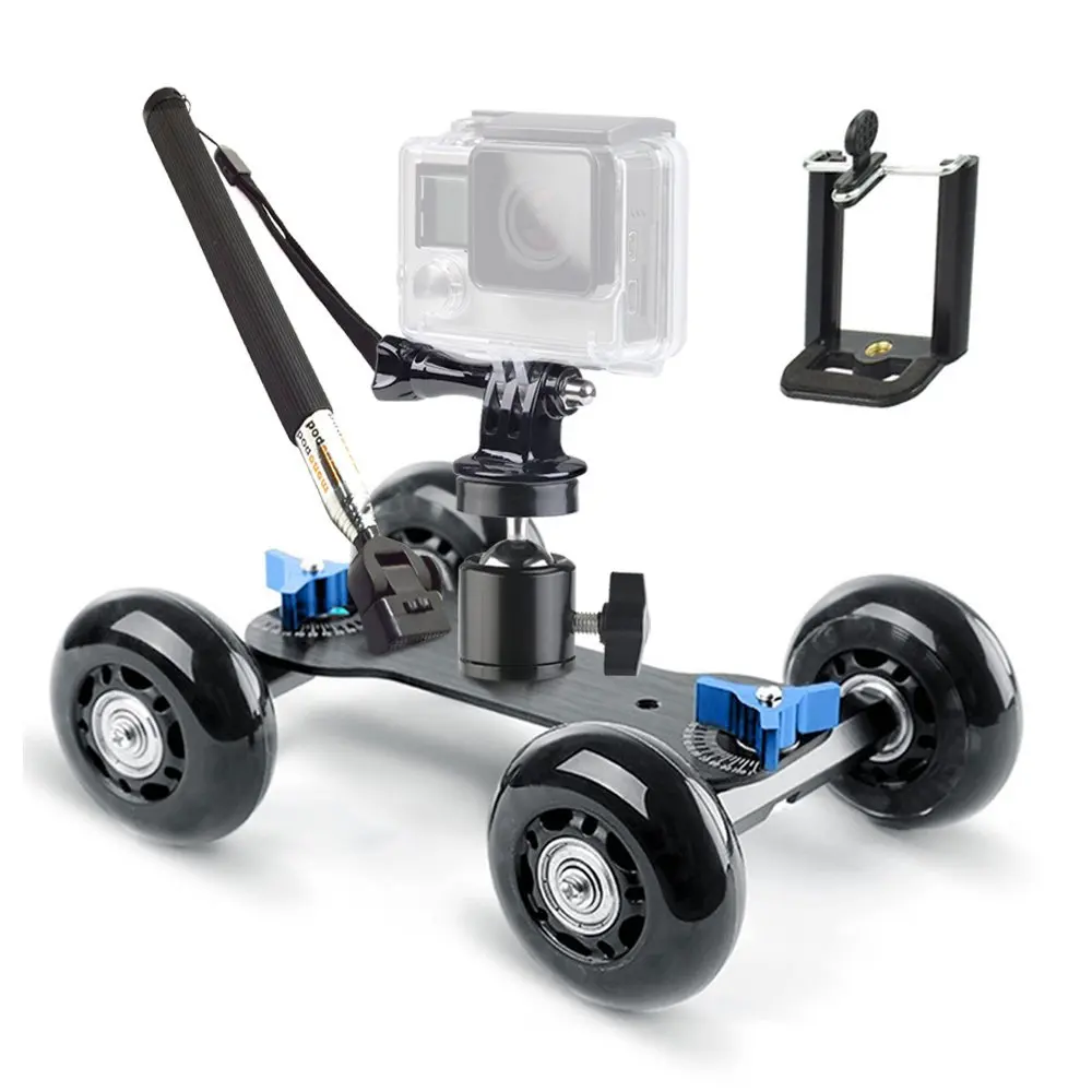Track Skater Dolly Kit Include Ball Head Gopro Mount Cellphone Holder