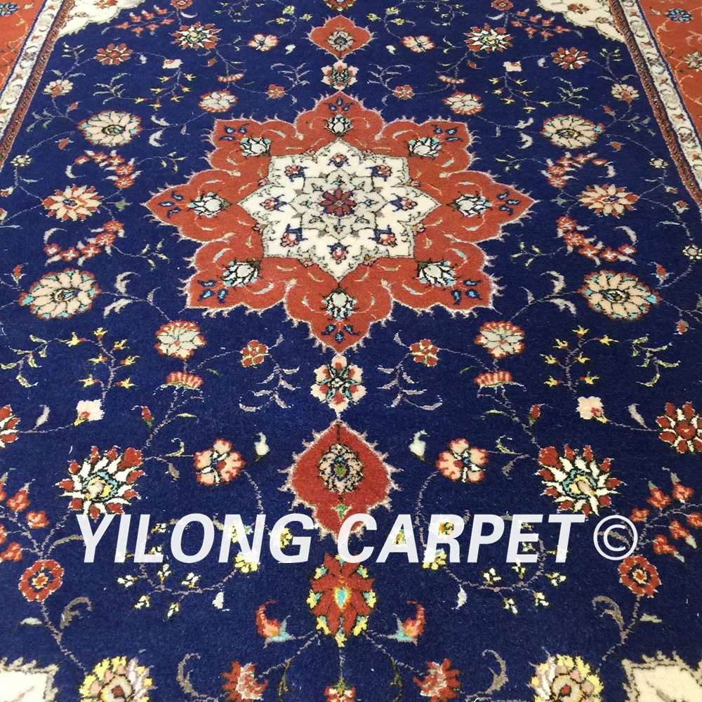 Yilong 4'x6 ручной работы Турецкий Дизайн шерстяной шелковый ковер шерстяные и