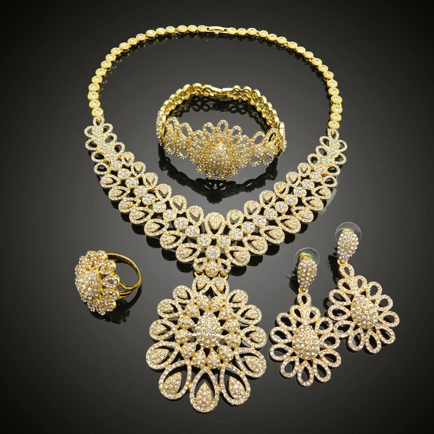 2018 Dubai Costume Jewelry Cubic Zircon Lovely Jewellery Sets for Party