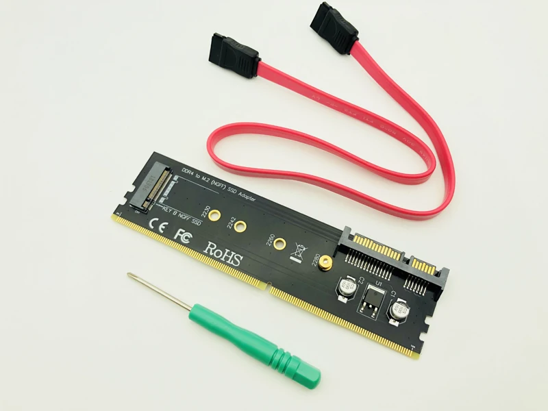 DDR к M.2 SSD адаптер Raiser памяти DDR4 слот для карты B Ключ NGFF конвертер карта SATA M2