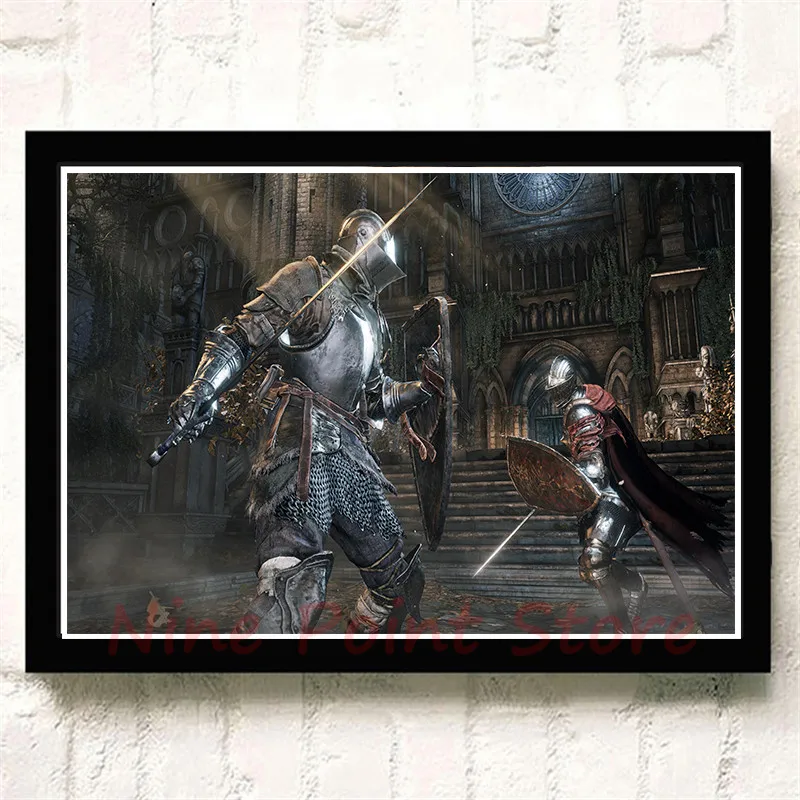 Dark Souls игровой бумажный плакат с покрытием для гостиной стены дома Современный художественный декор плакат Принт Бескаркасный - Цвет: Темно-серый