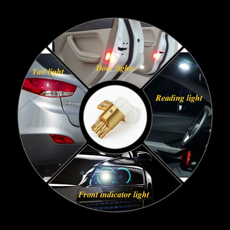 Светодиодная лампа для салона автомобиля NAO T10 W5W чип 3030 5W5 12 В 194 Passat B5 B6 B7 B8