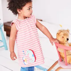Новинка 2019 года, платье для маленьких девочек, качественное Брендовое платье из 100% хлопка, летняя детская одежда, детское Повседневное
