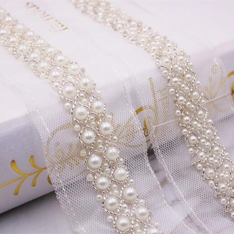 7CM White Pearl Ball Tassels Handmade Beaded Lace DIY Clothing Accessories Wedding Dress Skirt Collar Curtain Decoration Tassel