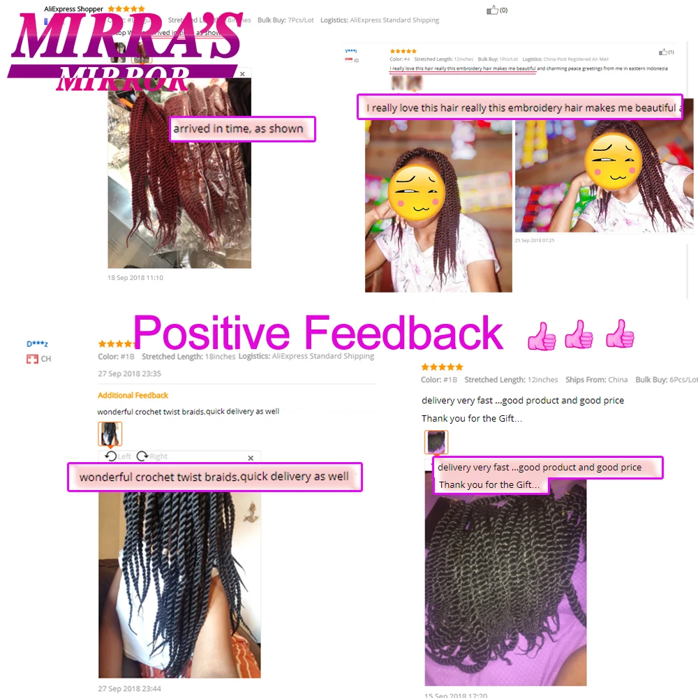 Mirra's Mirror 6 шт. Twist Hair 1" 18" 2" Гавана Twist вязание крючком косы синтетические плетеные волосы 2X 12 прядей/упаковка