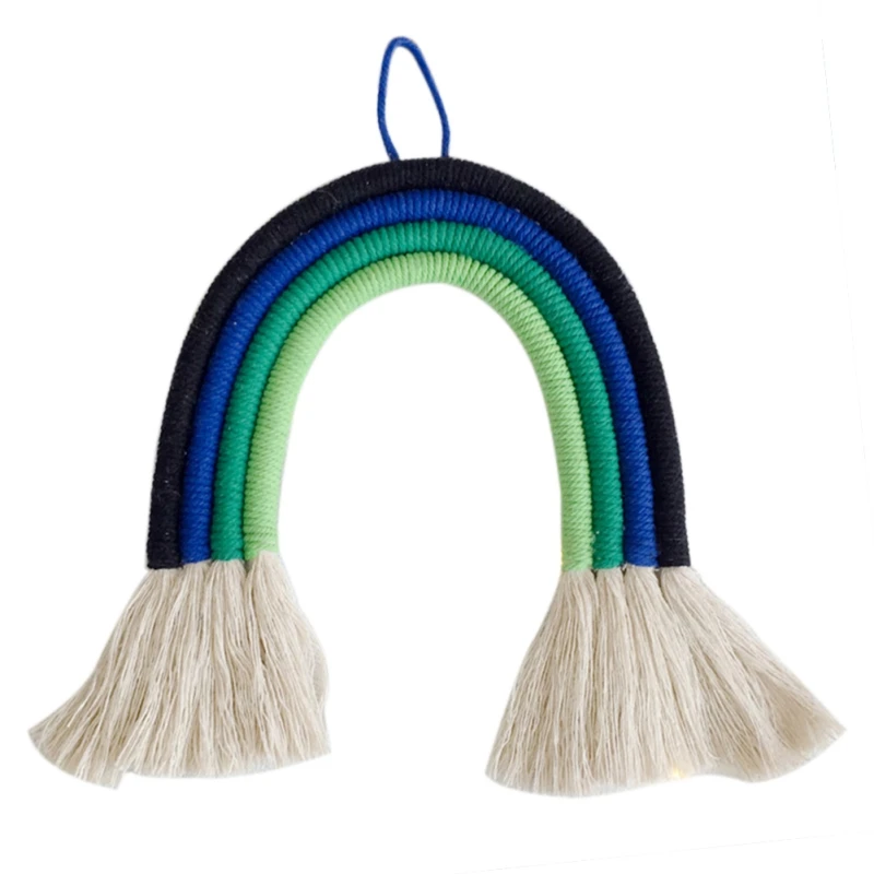 Arco Iris hecha a mano tejido ornamento nórdico Simple chico habitación decoración de la pared colgante, decoración para el hogar, accesorios, Arco Iris hecha a mano tejido ornamento nórdico Simple chico habitación decoración de la pared colgante, decoración para el hogar, accesorios,