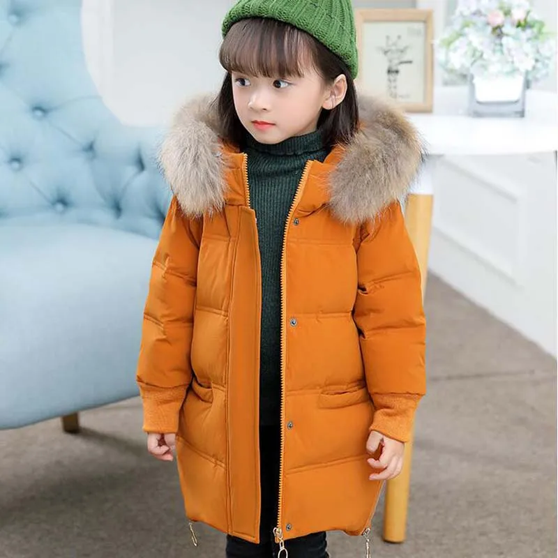 

fur collar Children's down jackets white Duck Down Jackets casual boys girls hooded down coats quality baby down outwear 2-7Year