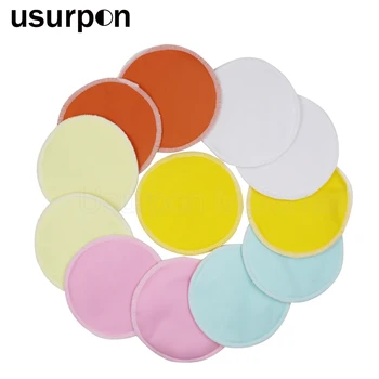 

[usurpon] 4pcs Mom nursing pad organic bambooo inner waterproof pul breast pad nursing pads absorbent feeding pad