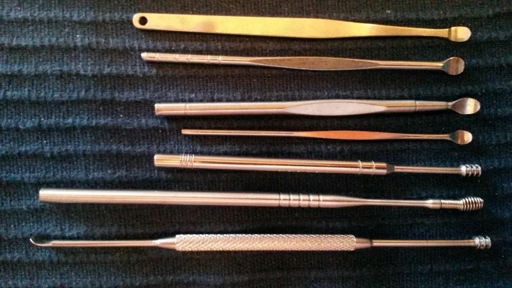 7pcs/set Ear Wax Pickers Cleaner Stainless Steel Earpick Wax Remover Curette Care Ear Pick Cleaner Ear Cleaner Spoon Clean Tool 6