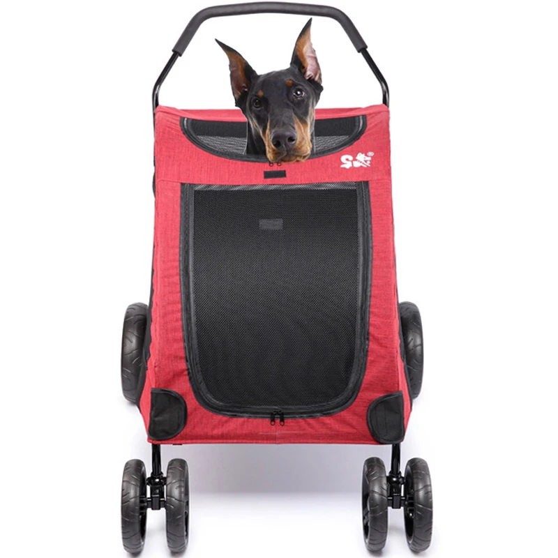 Large Dog Stroller Folding Dog Carrier Pet Travelling Carry Cart Dog