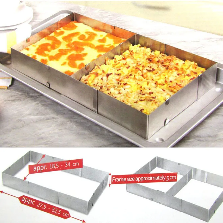 New Stainless Steel Square Adjustable Mousse Cake Ring Baking Mold
