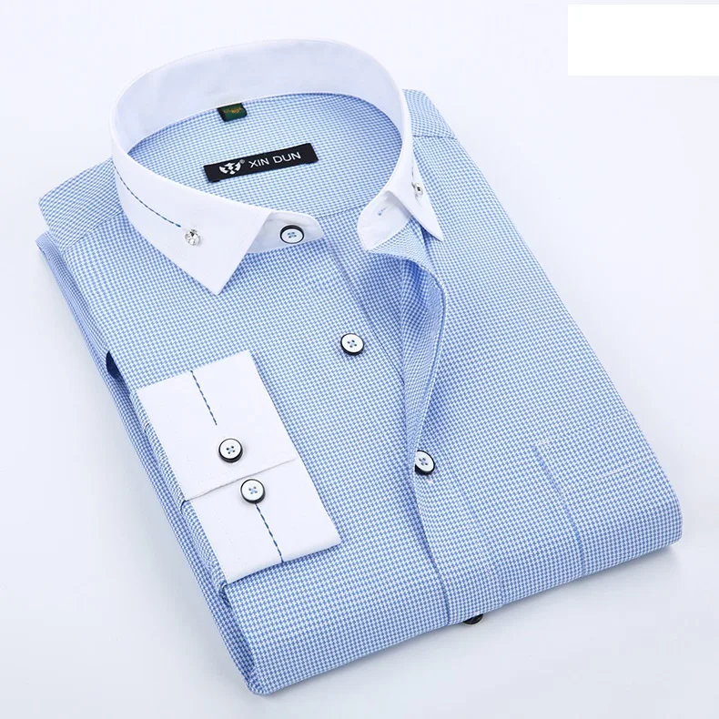 2016 new Brand Casual Business Slim small square color white collar men ...