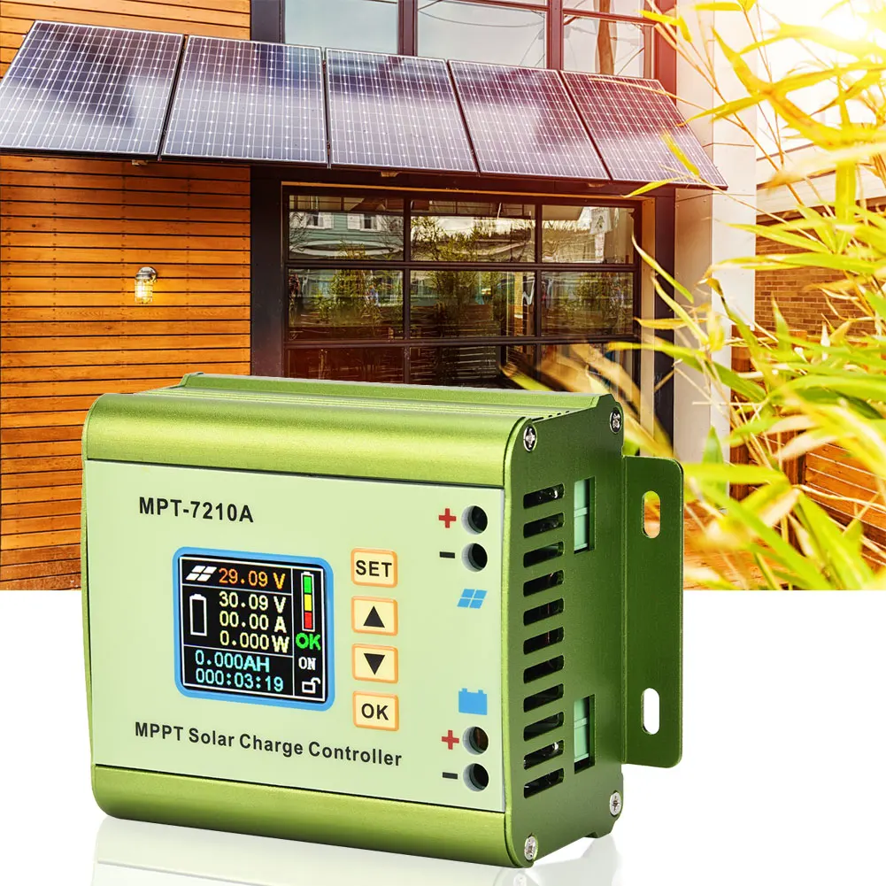 

MPT-7210A Solar Panel Charge Controller with LCD Display Aluminum Alloy MPPT Solar Panel Charge Controller