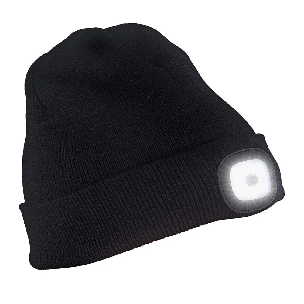Droppshiping 4LED вязаная шапка перезаряжаемая Hands Free Налобная Крышка для охоты кемпинг бег dg88