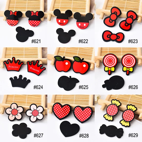 

Kawaii cartoon Mickey Minnie Figurine candy Home decoration flat back planar resin craft DIY hair Bow accessories brooch