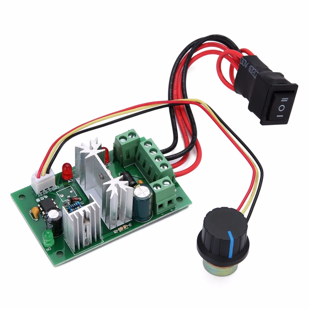 

1pc Mayitr 6-30V DC Motor Speed Controller With Reversible PWM Forward / Reverse Switch Potentiometer 80W 6A