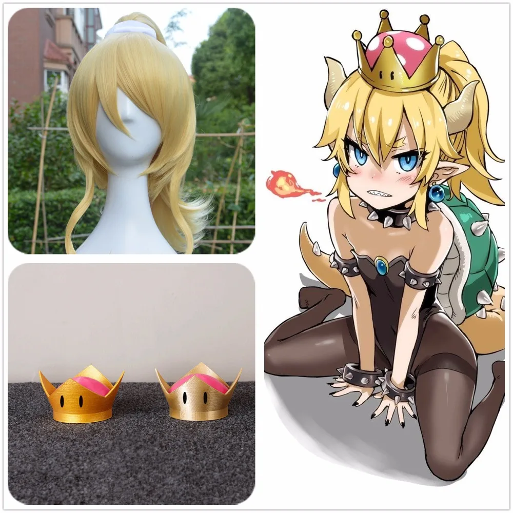 

Bowser Womanize Crown Bowsette Kuppa Hime Koopa Hairpiece Periwig Headwear Horns Halloween Christmas Cosplay Accessories