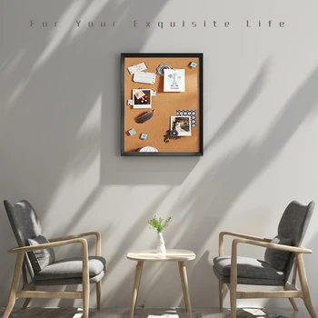 

Free Shipping MDF Wood Framed Photo Bulletin Cork Board Message Notice Board 30*40cm Cork Pin Board for Home With Accessories