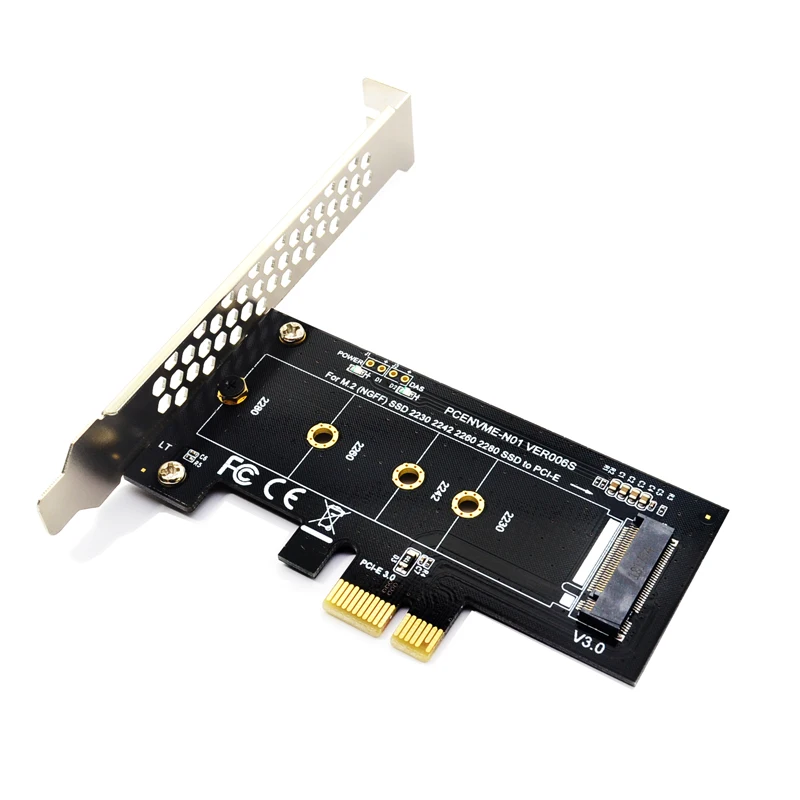 H1111Z Add On Cards PCIE to M2 Adapter PCI Express 3.0 x1 to NVME SSD M2 PCIE Raiser Adapter Support 2230 2242 2260 2280 M.2 SSD