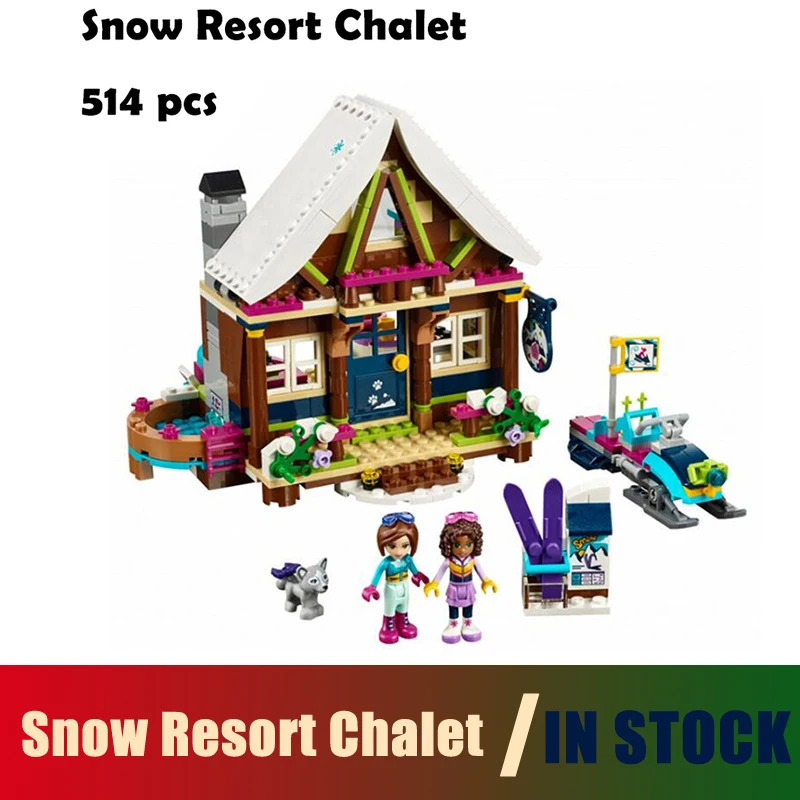 

Compatible with girl friends 41323 Model Building Blocks toys 01040 Snow resort chalet toys & hobbies