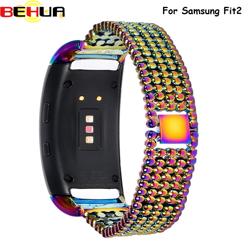 Ремешок для часов Samsung Gear Fit2 браслет из нержавеющей стали смарт SM R360 подходит