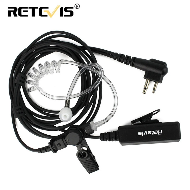 2 Pin Retractable Covert Acoustic Tube Earpiece for Retevis H777 Baofeng US Ship