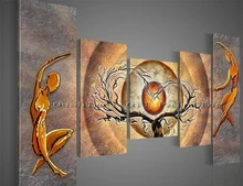 Handmade Abstract Lover Dancer Oil Painting Hang Paintings Modern Sun Tree Landscape Group Of Picture Home