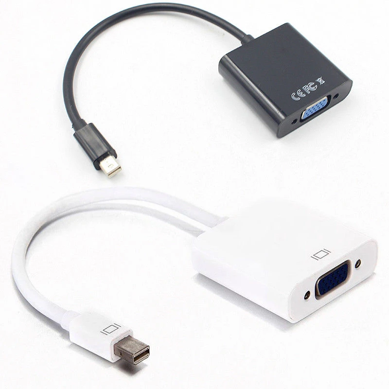 

New Arrival 1pc 2 Colors Mini Thunderbolt DP to VGA Video Adapter Cable For Apple Macbook Pro Air Mac Mini