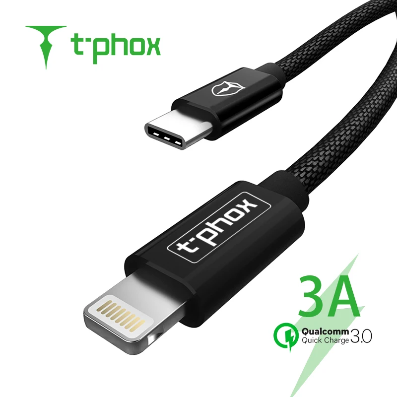 T phox для Lightning to usb c Cable PD 10 W быстрой зарядки кабель iPhone XS 8 7 6 S USB C MacBook iPad Pro|Кабели