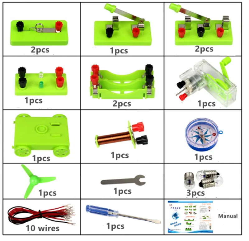  Happyxuan Electric Circuit Kits for Kids School Lab Physics Electromagnetic Experiments Teaching Ai - 32980066076