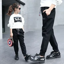 Весенняя одежда модные детские свободные штаны в западном стиле с рисунком для девочек популярные детские штаны, брюки