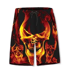 Летние Для мужчин с 3d шорты человек шорты с черепом хип-хоп полиэстер Chorts Hombre рабочая одежда Ropa Para Hombre повседневные мужские шорты